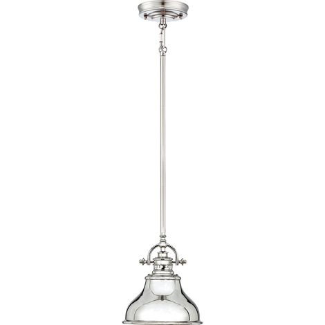 Elstead Emery - Mini suspension plafonnier à 1 ampoule en argent, E27 (1/8)