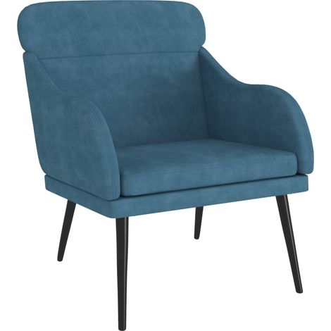 Maison Exclusive - Poltrona Blu 63x76x80 cm Velluto (1/5)