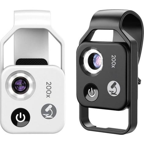 Microscope Numérique - 200x - Éclairage LED Intégré - Compatible Smartphone - Analyse Cutanée et Capillaire - 1 Pièce
