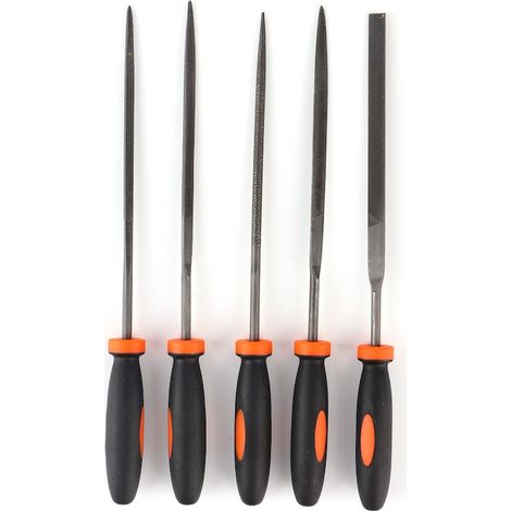 Ensemble de limes et râpes en acier, mini, types variés, 3 x 140 mm