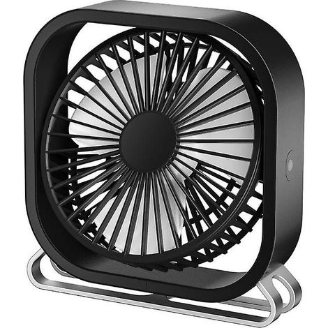 Ventilateur de bureau USB Mini ventilateur de bureau Rotation à 180° Portable Silencieux 3 vitesses Réglable Noir (1/5)
