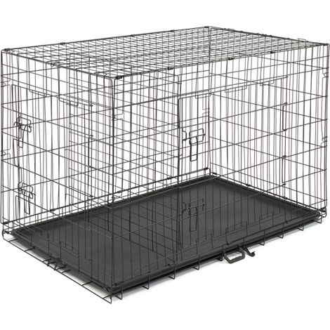 Soges 125CM Pet Kennel Chat Chien Pliant Caisse En Acier Animal Playpen Fil Métal