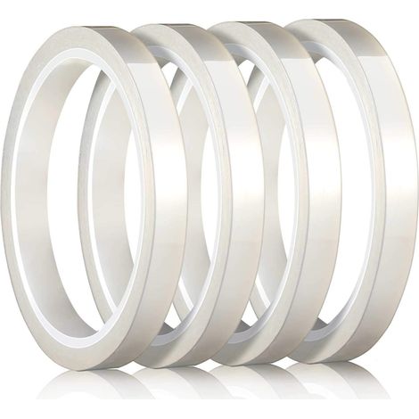 4 Pcs 108 Pieds Ruban Résistant à la Chaleur pour Sublimation Ruban Adhésif Transparent de Presse à Chaleur Ruban Thermorétractable à Haute Résistance à Température Bande Thermique (10 mm)