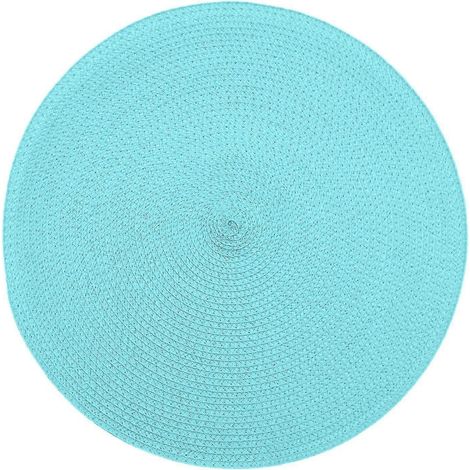Set de table rond antidérapant tissé de 38 cm, dessous de verre, dessous de tasse, set de table pour café, décoration intérieure (1/5)