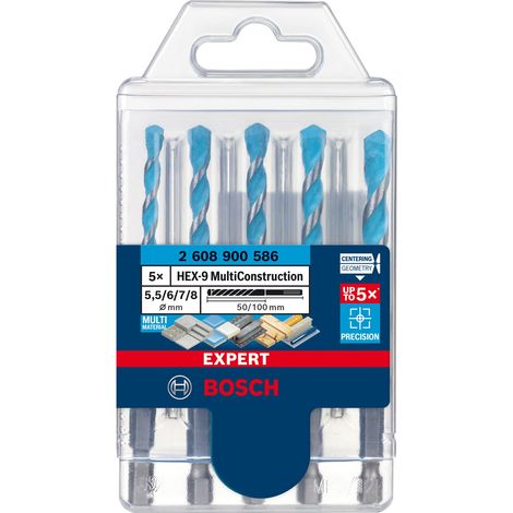Bosch Expert MultiConstruction HEX-9 Bohrer-Set 5,5/6/6/7/8 mm 5tlg. - 2608900586 (1/4)