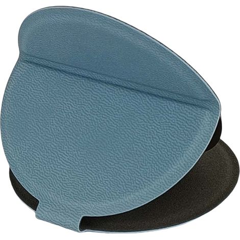 Petit miroir - Miroir de maquillage rond, portable et pliable en PU et acier inoxydable, idéal pour les voyages et la table (bleu). (1/5)