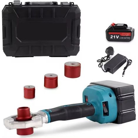 Soudeuse de Tuyau D'eau en Plastique, Kit de Soudeur de Fusions à Prise Portable sans Fil, Machine de Soudage de Tuyaux PPR avec 6 Têtes de Matrice pour Tuyau PPR PE PB HDPE (1/4)