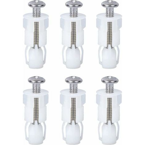 Abattant WC Fixations Charnières 6 Pièces Vis D'expansion Couvercle Toilette Jeu de Fixation D’abattant de WC Vis D'expansion pour Couvercle de Toilette Fixation Abattant WC Vis, (1/5)