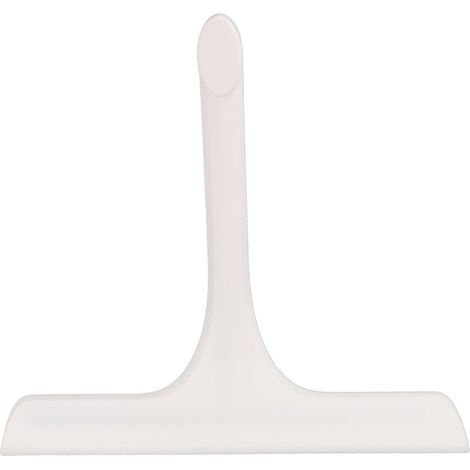 Raclette à vitres en silicone avec poignée antidérapante, idéale pour nettoyer les fenêtres de salle de bain, de cuisine et les miroirs (blanche). (1/5)