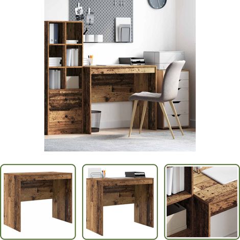 vidaXL Bureau moderne - Bureau Bois ancien 90 x 50 x 76 cm (1/5)