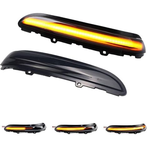 Lentille fumée Feu clignotant séquentiel dynamique LED Marqueur latéral Rétroviseur Clignotant pour Peugeot 208 2008 2012-2020 Citroen C3 2016-