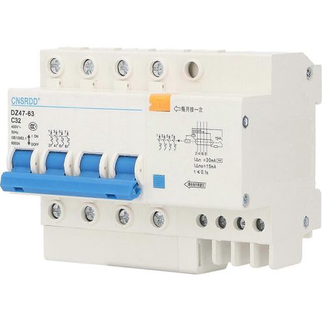 Mini-Leistungsschalter 4P MCB DIN-Schienenmontage 6000A Abschaltvermögen 400V 32A für den Heimgebrauch