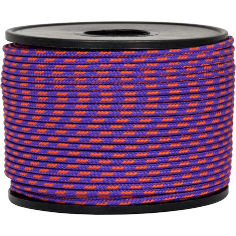 Corderie Italiane 006041054 Treccia Sky Cordino Intrecciato, Viola/Arancione, 2 mm, 100 mt