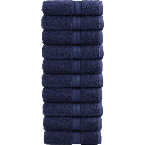 Serviettes d'invités haut de gamme SOLUND, lot de 10. Bleu marine, 30 x 50 cm, 600 g/m².