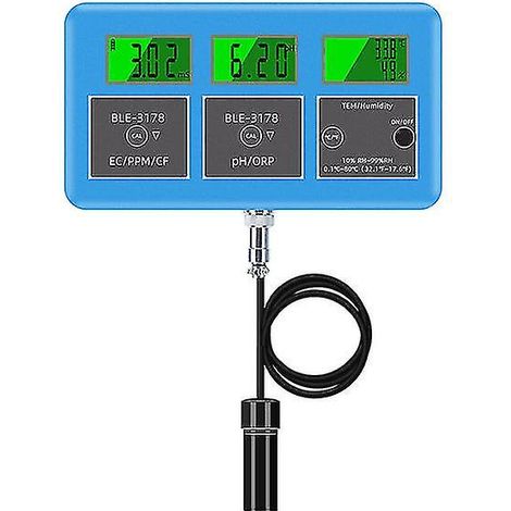 Testeur de qualité d'eau numérique 7 en 1 avec Wi-Fi : pH/EC/TDS/ORP/CF/humidité/température, analyseur d'eau intelligent, application de contrôle, prise européenne. (1/3)