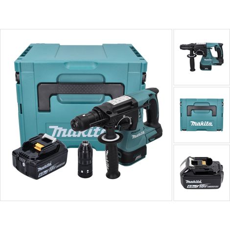 Makita DHR 243 G1J Perforateur sans fil 18 V 2,0 J SDS plus Brushless + 1x Batterie 6,0 Ah + Makpac - sans chargeur