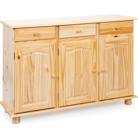 Abill Buffet 3 tiroirs, 3 portes, naturel. (1/5)