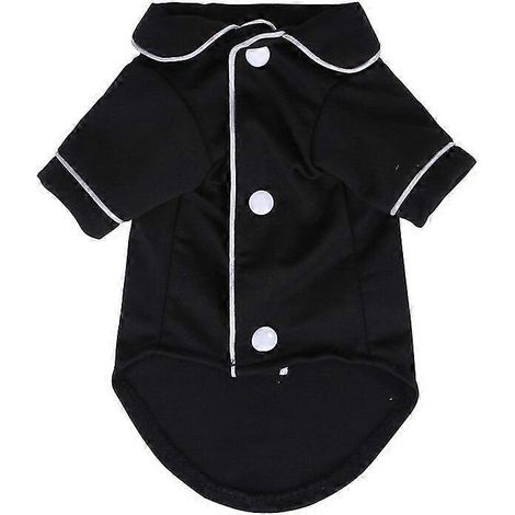 Modischer Haustierpyjama, Hundehemd, Luxusmantel, Jacke, Freizeitkleidung für kleine und mittelgroße Hunde, Katzen, Chihuahuas, Bulldoggen, Schwarz (1/5)