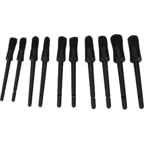 Kit de 10 brosses de dépoussiérage pour le nettoyage intérieur et extérieur des jantes et des grilles d'aération de votre véhicule. (1/5)