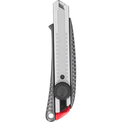 Couteau utilitaire 18mm large, lame rétractable autobloquante avec molette de contrôle, coupe-boîte métallique pour découpe précise. (1/5)