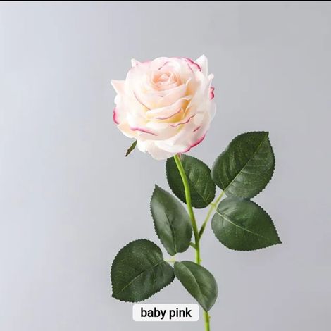 Roses au toucher réaliste - Roses artificielles rose pâle 43 cm - Fleurs en latex de soie pour mariages-AquaForge (1/5)