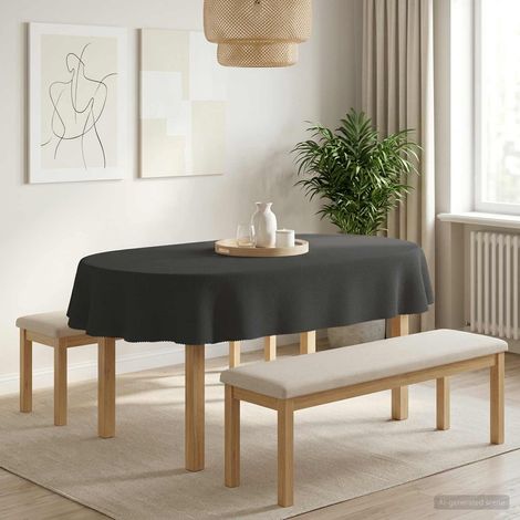 vidaXL Table Cloth Oval Dark Grey 130 x 220 cm (1/5)
