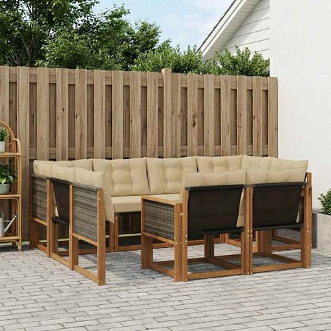 vidaXL Outdoor-Sofagarnitur mit Kissen 7 pcs Natur und Beige (1/5)