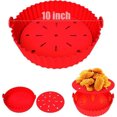 Doublures en silicone pour friteuse à air - Diamètre 25 cm - Pour friteuse 7 litres ou plus - Silicone alimentaire (1/5)