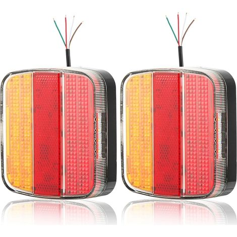 2pièce Feux Arrière de Remorque Led 12/24V 5Fonctions Feu Arrière pour Remorque Camion Tracteur Etanche CE R10 (1/5)