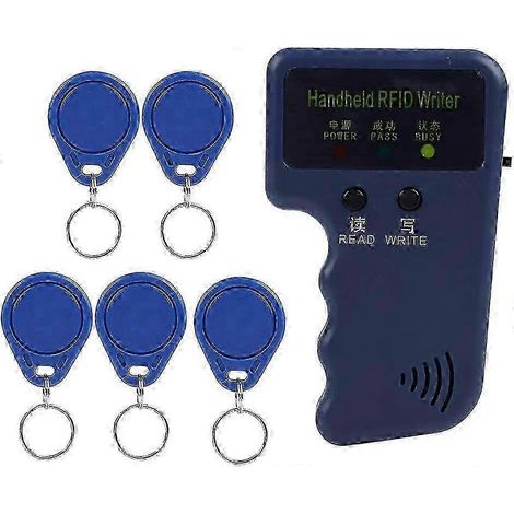Copieur de cartes RFID portable 25-26 - Enregistreur d'étiquettes d'identification/clés portable avec 5 étiquettes programmables (1/5)