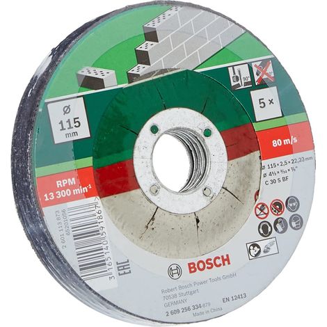 BOSCH Set Mola Taglio Pietra, 115x2,5 Mm, 5 Pezzi (1/3)