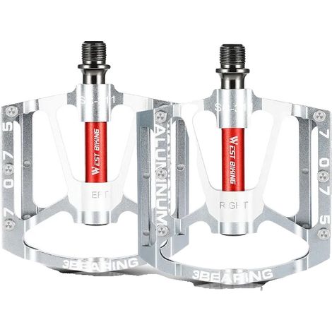 Pedal, diseño ultraligero, función antideslizante, color plata. (1/2)