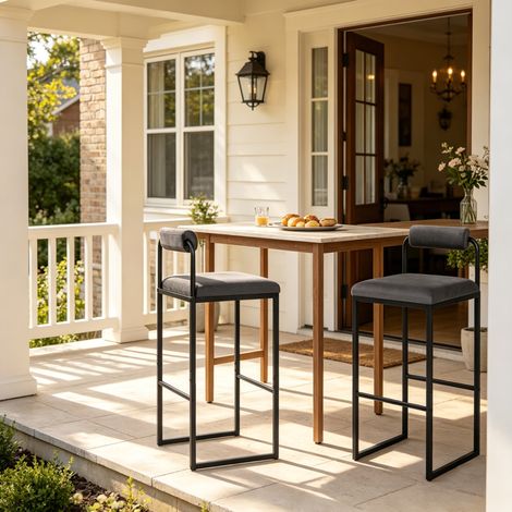 Taburetes de bar con respaldo 75 cm terciopelo 2 uds OKMYHOME (1/5)