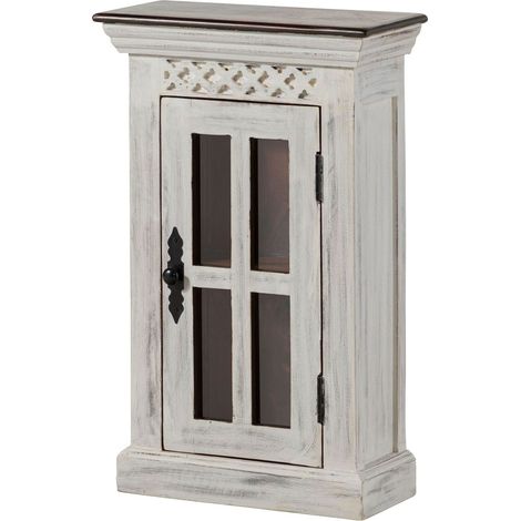 Pensile Mango/Acacia bianco Cerato 44x20x70 cm montato CASTLE-ANTIK 113 (1/3)
