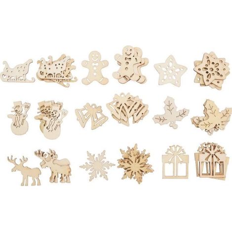 Pièces à disperser - Motifs de Noël - Blanc - 45 pièces - 2,8 cm - Décoration de fête