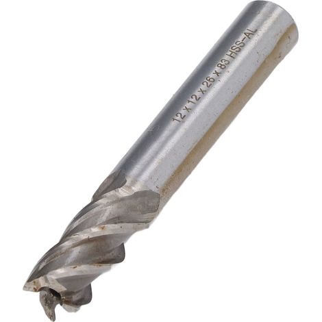 Fraise à queue cylindrique en acier rapide à 4 dents, 12 x 12 x 26 x 83 mm (1/5)