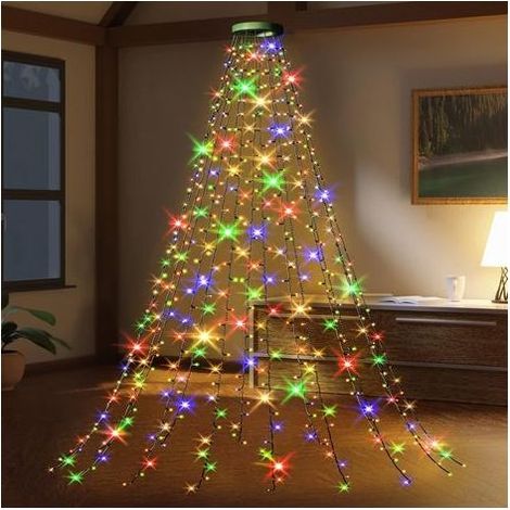Guirlande Lumineuse Sapin NoëL, 2M 16 Branche 400 LED Guirlande Lumineuse Arbre Noel avec 8 Modes et Minuteur, Ilumineuse de sapin de Noël Imperméable pour Décoration Sapin de Noël - Couleur