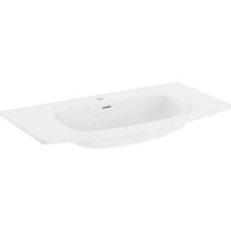 Plan vasque céramique New Anco pour meuble galbé 100cm - Anconetti - 990x516x18mm