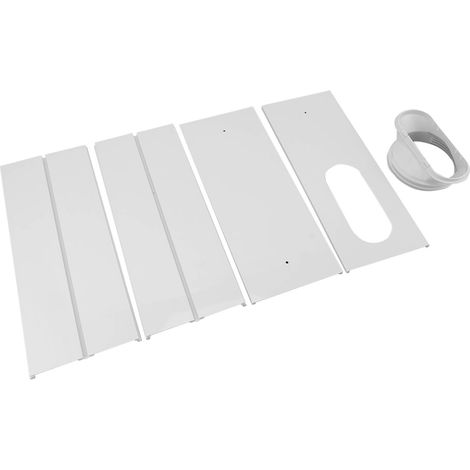 Kit d'évacuation pour climatiseur fenêtre PVC, installation facile, sans joint, universel réglable, 4 plaques pour fenêtre 140 cm (1/5)