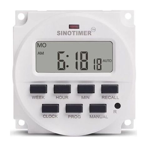 Timer digitale Programmabile 7 giorni, 110V 120V AC, tempo di ritardo relè per il controllo di tempo, TM618N-4 15.98 Pollici LCD Timer Digitale (1/5)
