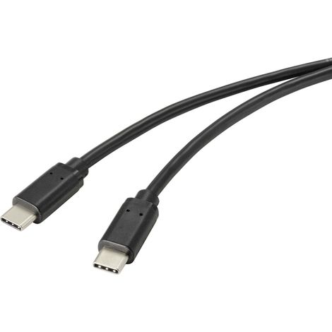 Renkforce USB-Kabel USB 2.0 USB-C® Stecker 1.00 m Schwarz mit antimikrobieller Oberfläche RF-471684 (1/4)