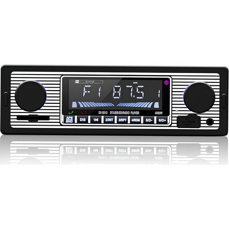 Autoradio Bluetooth, Vintage Poste Radio Voiture Bluetooth 4x60W Lecteur MP3 avec Télécommande Supporte USB/AUX (1/5)