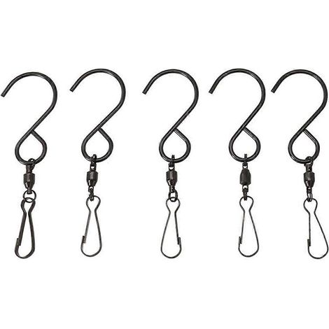 Lot de 5 crochets rotatifs pour suspendre des torsades en cristal et des mangeoires à oiseaux -- (1/5)