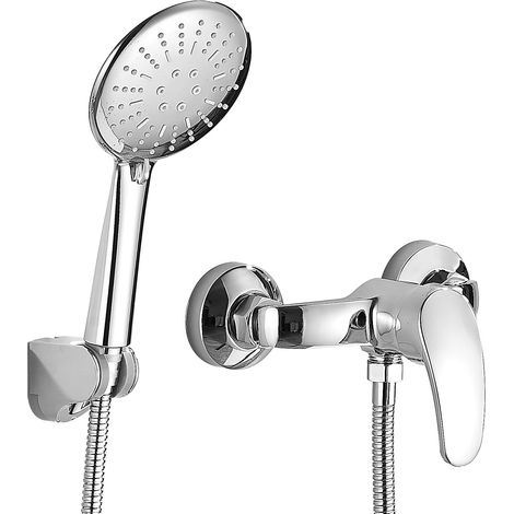 1 Set Mitigeur Douche,Douchette 3 Modes,Tuyau 150cm,Support Orientable,Salle De Bain Baignoire