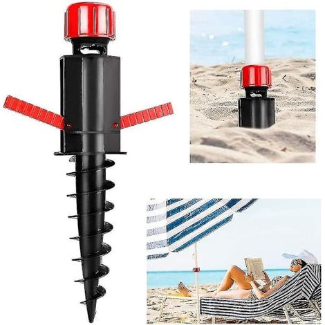 Ancrage pour parasol de plage, pieds de parasol au sol, support de parasol en plastique, pour pelouse ou terrasse sablonneuse (1/2)