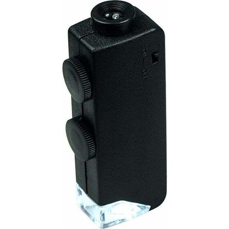 Mini microscope with 60x to 100x magnification and illuminated magnifying glass for jewelers, coins, gemstones, stamps, watches and precious stones. (1/4)