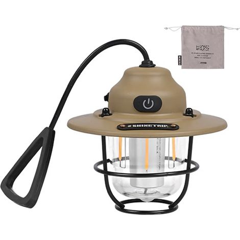 Lampe de camping sans fil, portable, à suspendre, pour une utilisation en extérieur, lampe de tente rétro, ambiance chaleureuse, lanterne, plusieurs modes, lampe rechargeable USB (1/5)
