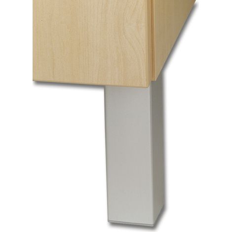 Dekorfuß Square 45x45 mm, Länge 120 mm, Kunststoff silberfarbig
