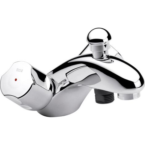 Roca – Mélangeur de baignoire monotrou chromé – Inverseur automatique – Raccordement standard 3/4'' – Corps en laiton pour solidité