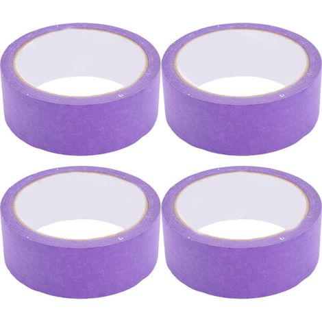 Jeffergarden Lot de 4 rouleaux de ruban adhésif crépon pour peintre, sans résidus, 35 mm x 20 m, violet, idéal pour la peinture et la finition automobile. (1/5)